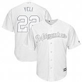 Brewers 22 Christian Yelich Yeli White 2019 Players' Weekend Player Jersey Dzhi,baseball caps,new era cap wholesale,wholesale hats